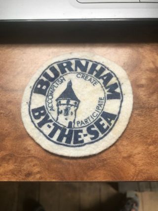 Rare Vtg Burnham By The Sea Newport Ri 60s 70s Patch 4” Htf Logo Camp