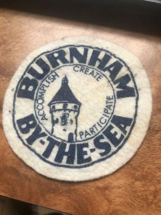 Rare Vtg Burnham By The Sea Newport RI 60s 70s Patch 4” HTF Logo Camp 6