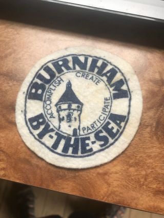 Rare Vtg Burnham By The Sea Newport RI 60s 70s Patch 4” HTF Logo Camp 7