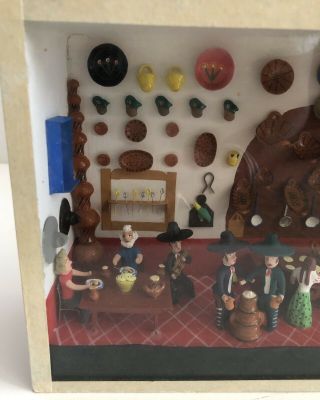 Diorama Mexican Miniature Shadow Box Mexico Vintage Folk Art 2