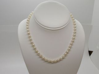Vintage 14k Salt Water Cultured Pearl Necklace 15 1/2 "