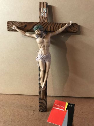 Rare Vintage Japanese Hakata Urasaki Doll Crucifix On Wood Cross