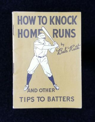 1935 Babe Ruth Quaker Oats How To Knock Home Runs Vtg Booklet Exmt,