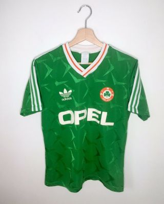 Vtg Adidas Ireland World Cup 1990/92 Home Shirt Opel Trikot Maglia 90’s Size M