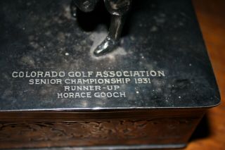 Vintage 1931 Figural Silverplate Golf Trophy/Trinket Box Colorado Golf Assoc. 5