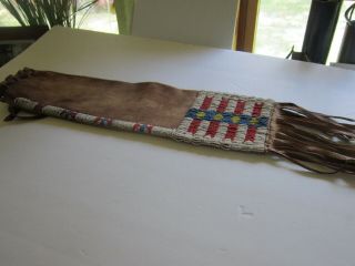 Vintage Native American Soft Buckskin Pipe Bag from Blackfoot country 2