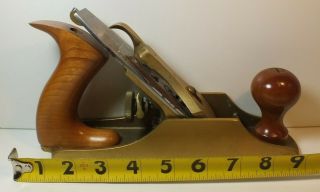 Rare Lie Nielson Brass 4 Fine Wood Plane Smoothing 5