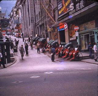 Vintage Stereo Realist Photo 3d Stereoscopic Slide Hong Kong Rickshaw Row