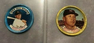 Vintage Mickey Mantle 1964 & 1965 Topps All - Star Baseball Old London Coin Cards
