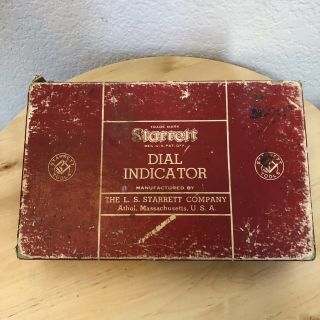 Vintage Starrett No.  196 Back - Plunger Dial Indicator Kit.  001 Grads,  0 - 100 Dial