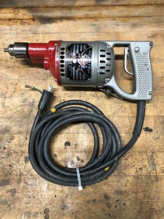 Vintage 1/4 " Millers Falls 110v Ac/dc Electric Drill Type 414a -,