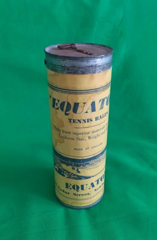 Vintage Antique Can Of 3 Equator Tennis Balls