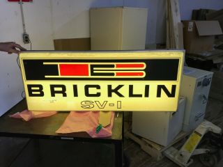 Bricklin Sv - 1 Rare,  Lighted Dealer Hanging Sign.  20 X 49 1/4