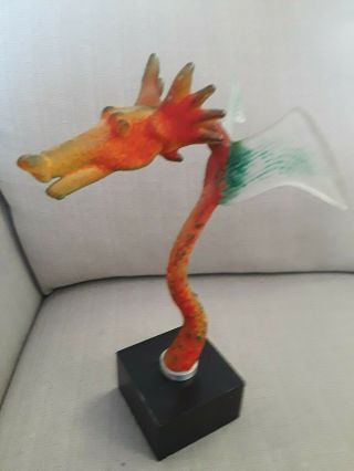 Rare Kjell Engman Kosta Boda Dragon Sculpture 12.  5” Glass Dragon Perfect Nr