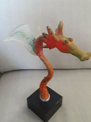Rare Kjell Engman Kosta Boda Dragon Sculpture 12.  5” Glass Dragon Perfect NR 2