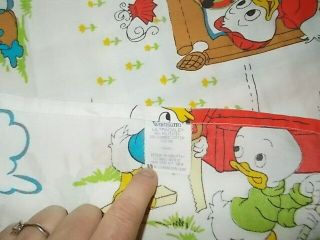 Vintage Disney Wamsutta Twin Flat Sheet Mickey,  Goofy,  Donald,  Pluto,  Minnie 5
