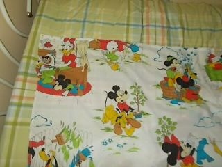 Vintage Disney Wamsutta Twin Flat Sheet Mickey,  Goofy,  Donald,  Pluto,  Minnie 6