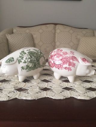 Rare Vintage Piggy Bank - Fruit Basket Or Stratford Pattern - - By Mason’s
