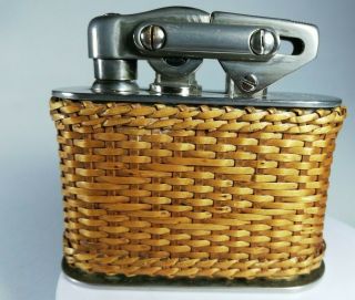 Kw Karl Wieden - Vintage Basket Weave - Wicker - Semi - Automatic Table Lighter