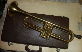Vintage Old Ambassador Trumpet W/ Case 670778 Fullerton Ca.