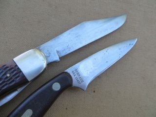 2 XCLNT VTG SCHRADE KNIVES - ONE WALDEN 225H & 1 154OT - - BOTH USA & IN GOOD COND 5
