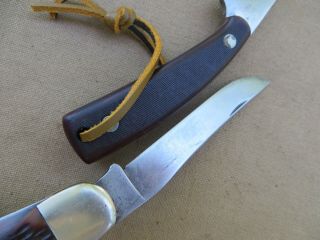 2 XCLNT VTG SCHRADE KNIVES - ONE WALDEN 225H & 1 154OT - - BOTH USA & IN GOOD COND 7