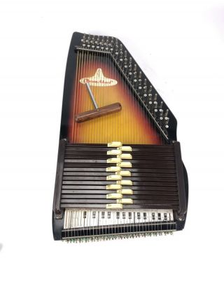 Vintage Chromaharp Auto Harp By Rhythm Band Inc 36 Strings 15 Cord W/ Tuner