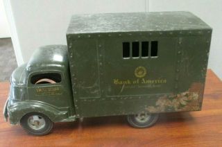 Vintage Smitty Smith Miller Pressed Steel Bank Of America Armored Truck 14 "