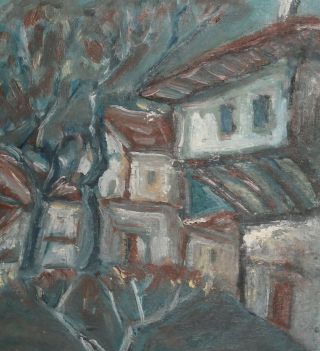 VINTAGE GERMAN EXPRESSIONIST LANDSCAPE OIL PAINTING SIGNED S.  ROTTLUFF 6