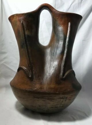 Vintage Exquisite Hand Coiled Navajo Wedding Vase 10.  5” Tall 3