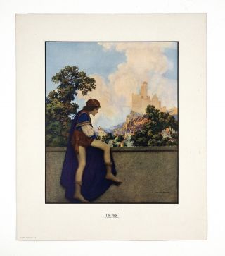 Maxfield Parrish Vintage Print - The Page - Full Sheet - Uncut