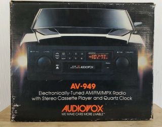 Audiovox Av - 949 Vintage In - Dash Stereo Cassette Am/fm Radio