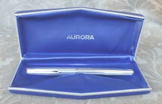 Vintage Aurora 98 White Gold Overlay Fountain Pen 14k Gold Nib Italy