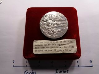 3.  4 Oz Japan Emperor Hirohito 1976 50th Anniversary Very Rare 999 Silver Coin