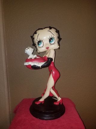 Extremely Rare Betty Boop Holding Pudgy On Pillow Statue All Orginal Figurine