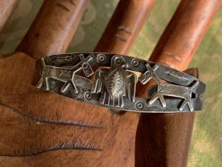 Vintage Fred Harvey Era Thunderbird Sterling Silver 925 Bracelet Cuff