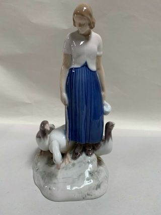 Vintage Bing And Grondahl (b&g) Figurine 2254 Goose Girl (a15)