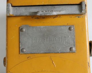 Vintage TRAF - O - TERIA Police Parking Meter Ticket Fine Box Evansville sign 2