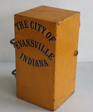 Vintage TRAF - O - TERIA Police Parking Meter Ticket Fine Box Evansville sign 3