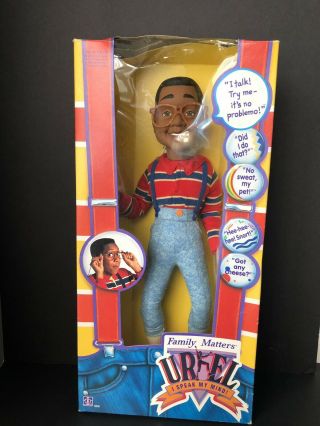 1991 Hasbro Family Matters Talking Steve Urkel Doll I Speak My Mind Vintage Nib