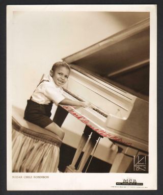 Vintage 1948 Jazz Singer Pianist Frank " Sugar Chile " Robinson Signed Photo Loa