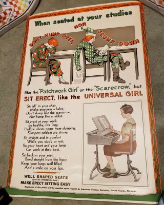 Vtg The Wizard Of Oz Seating Co 1920s Promotional Display Poster L Frank Baum