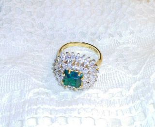 Camrose & Kross JBK Jackie Kennedy 925 Silver Simulated Emerald Ring 4
