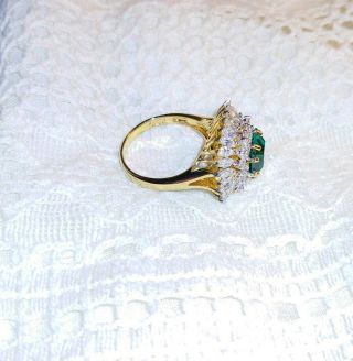 Camrose & Kross JBK Jackie Kennedy 925 Silver Simulated Emerald Ring 6