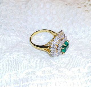 Camrose & Kross JBK Jackie Kennedy 925 Silver Simulated Emerald Ring 7