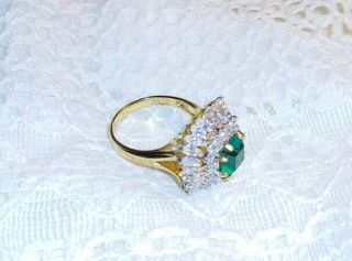Camrose & Kross JBK Jackie Kennedy 925 Silver Simulated Emerald Ring 8