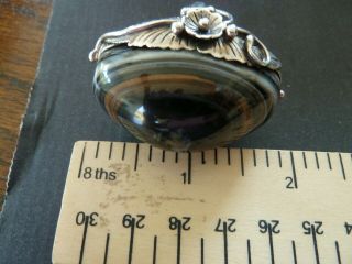 Very Large,  Stunning,  silver mounted Agate Ring 3
