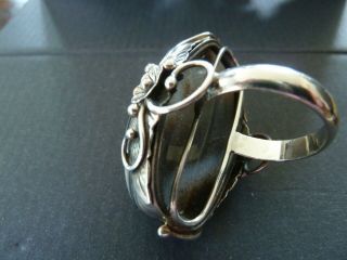 Very Large,  Stunning,  silver mounted Agate Ring 4