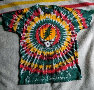 Vintage 1988 The Grateful Dead Tie Dye Shirt Size Lg Usa 1980s Steal Your Face
