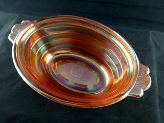Vintage Agee Pyrex Casserole Dish,  Marigold Carnival Glass Iridescent,  C1930 